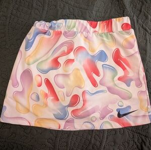 Nike Girls' Multicolor Abstract Print Skort - Pink, Blue, Yellow